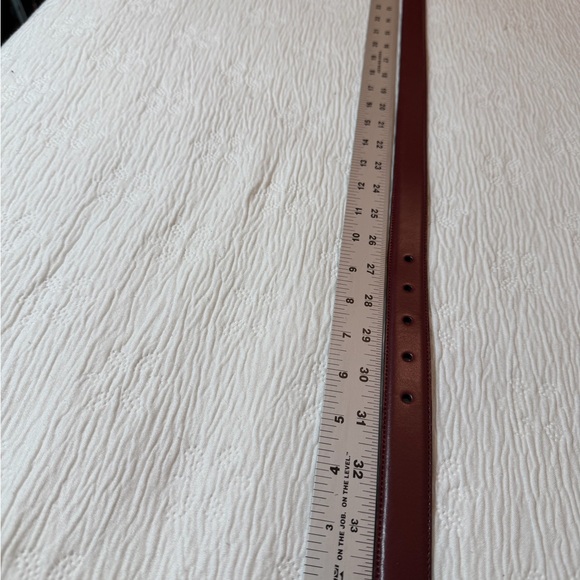 Ralph Lauren Leather Belt burgundy black 34” Silver Buckle reversible - Picture 11 of 11